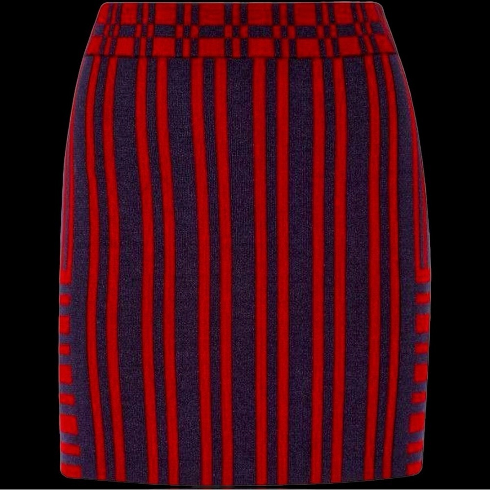 NWT Tanya Taylor ‘Katie’ Skirt in “Navy & Burgundy Stripe” Size XS